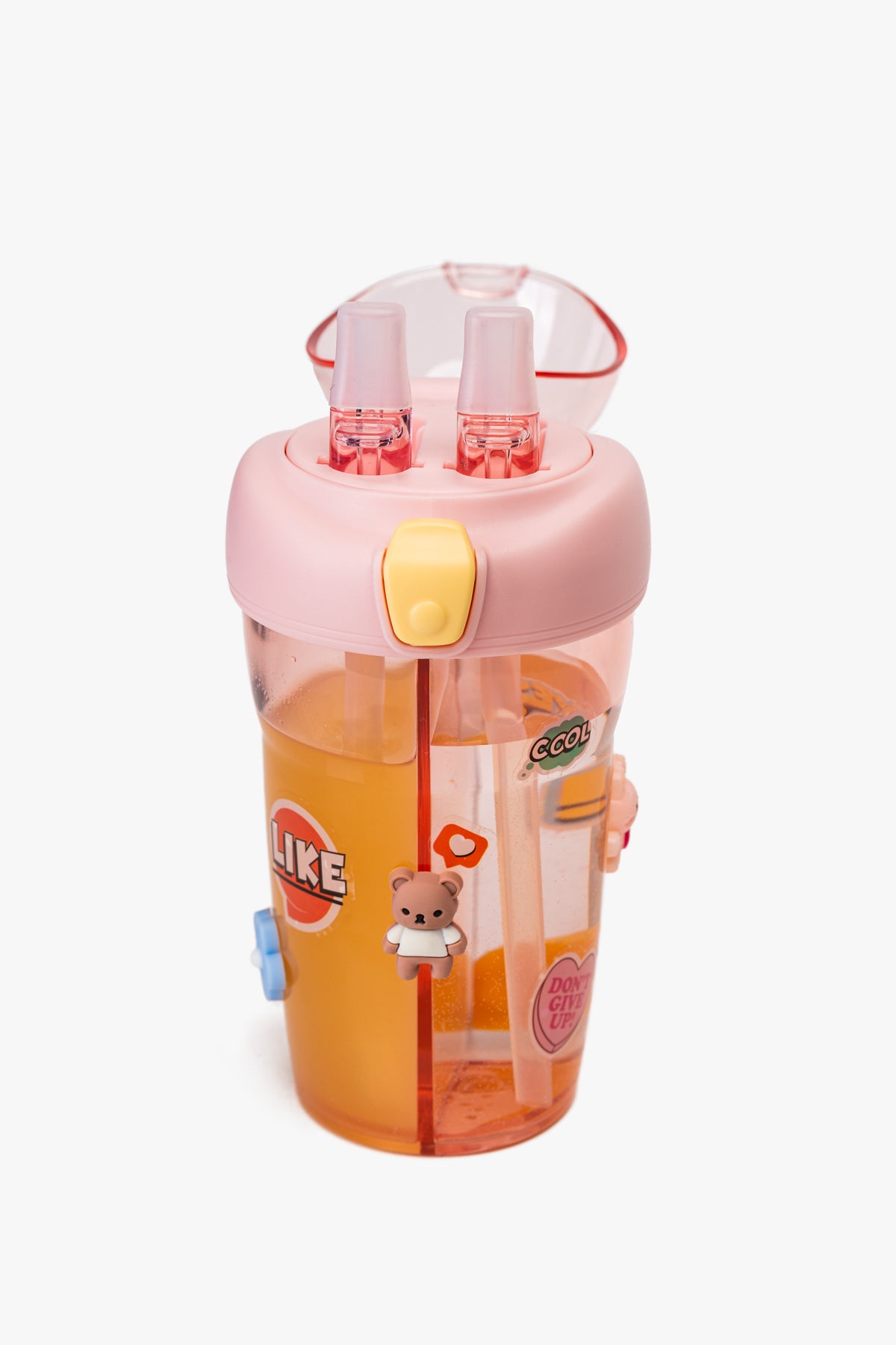 Botella Doble Compartimiento 430ml Con Stickers Rosado Chinitown Chinitown